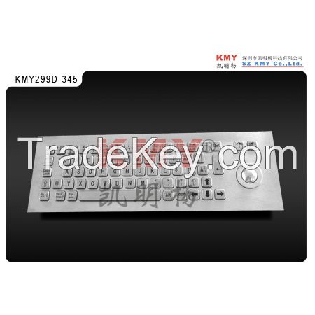 vandalproof IP65 IK07 Metal Keyboard Kiosk Keyboard with Trackball  (KMY299D-345)