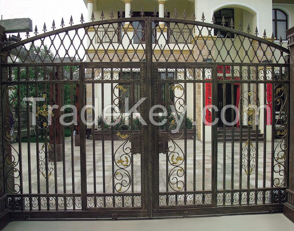 Non-welded Galvanized Zinc Steel Wrought Iron Gate, Iron Gate