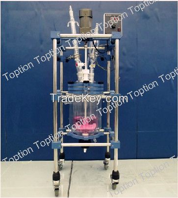 Design high quality technical 5l glass chemical  reactor