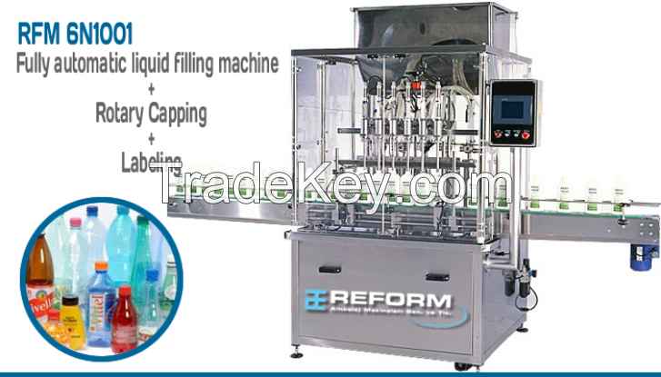 Bottle Filling, Rotary Capping And Labelling System