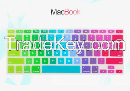 Wholesale cheap price 0.3mm rainbow slicone custom keyboard cover