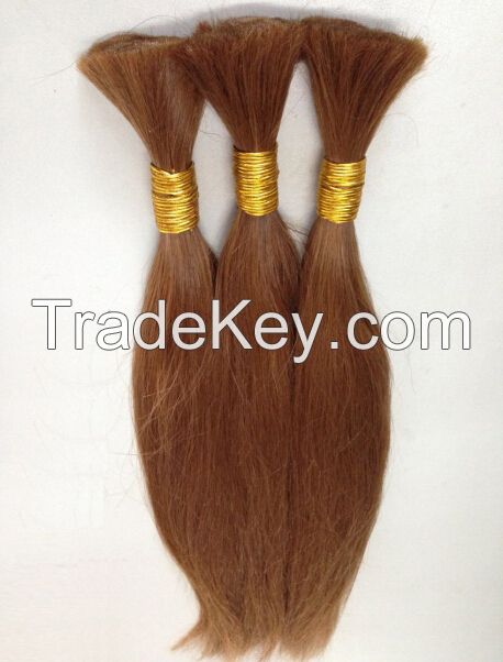 Brown human hair,golden hair bulk,100%human hair