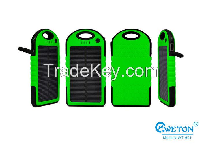 Outdoor sport Universal Dual USB Portable Solar Charger Power Bank For Smartphones