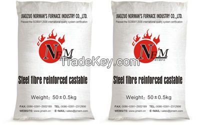 Steel fibre hard-wearing castable