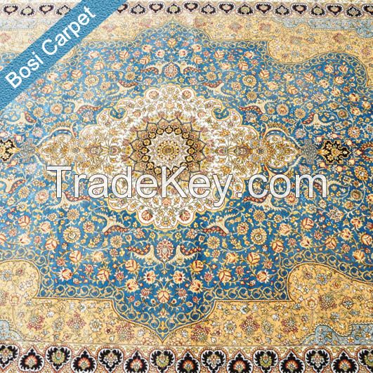 6x9ft China Pure Silk Raw Materials Handmade Turkish Rugs for Sale