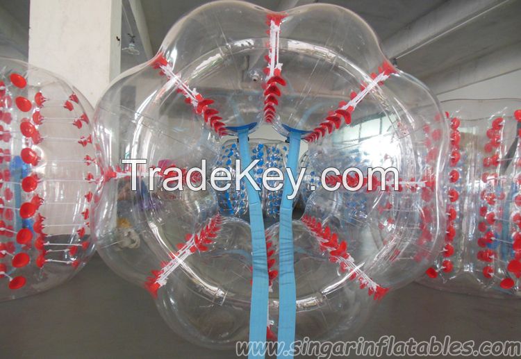 Half color zoccer,bubble zorbs,bubble sports 1.5m 0.8mm PVC on sale