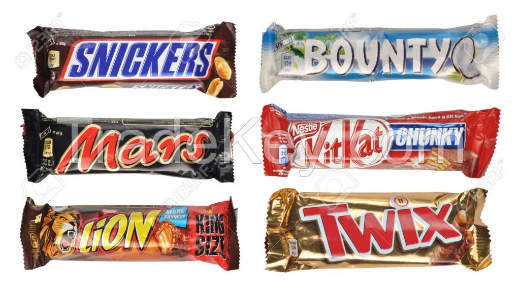 Wispa, Twirl, Snickers, Mars, Kinder, Kit Kat, Galaxy, Aero, Cadbury Dairy Milk Chocolate Bar