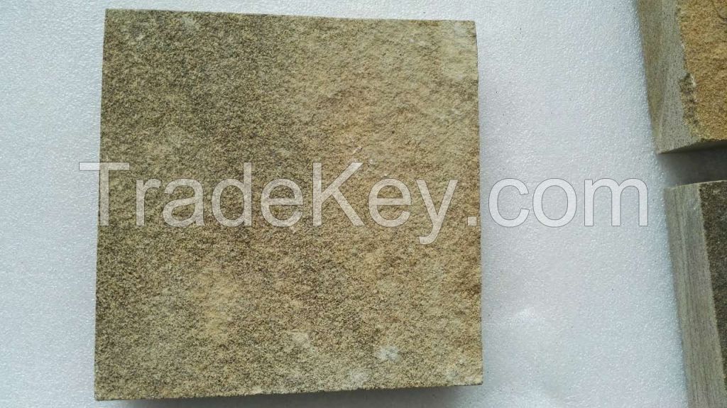 Brown sandstone paving