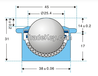 World Wide Hot Seller Flange Mounted Ball Transfer Unit BTU25 Conveyor Roller for logistics