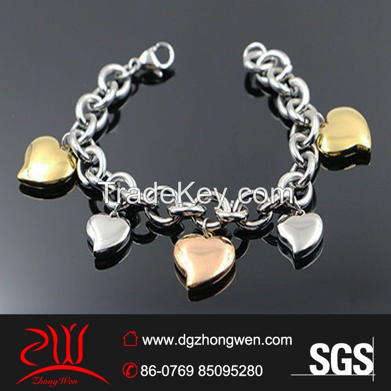 stainless steel jewelry charm  bracelet