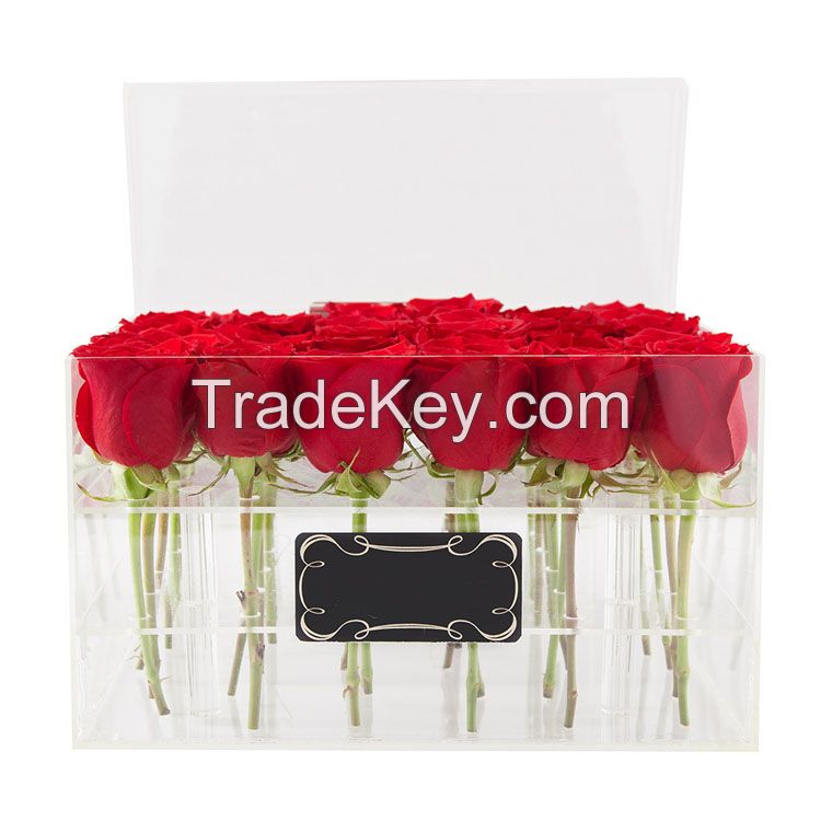 Custom acrylic flower box  with logo printing