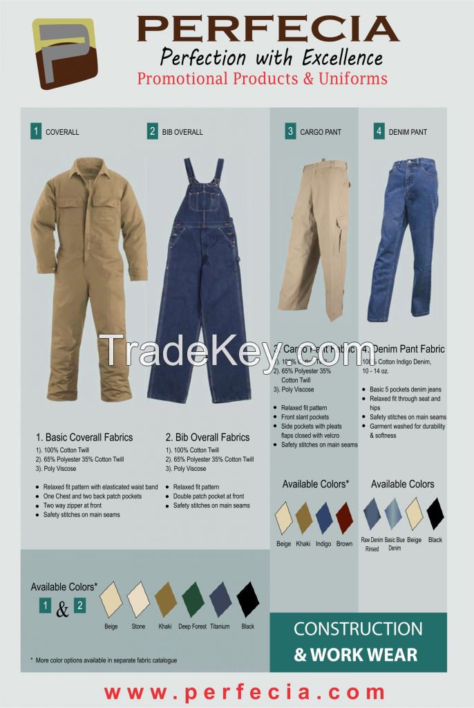 Coverall, Biboverall, Cargo Pant etc.