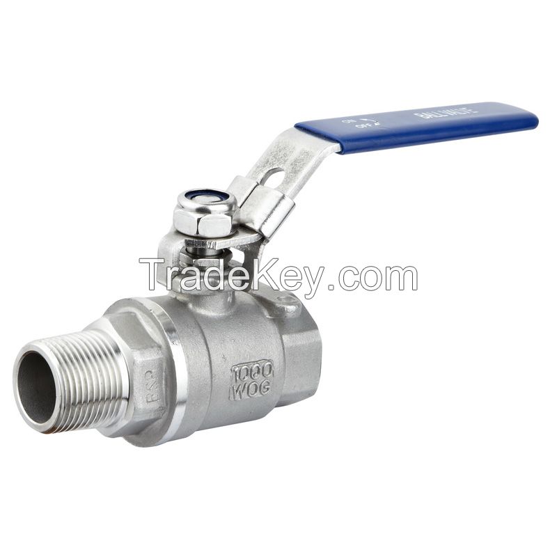 dimensions floating 2pc ball valve