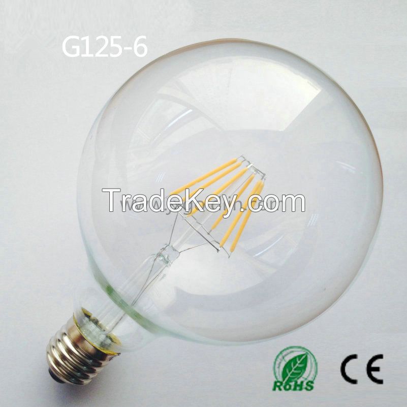 LED FILAMENT LAMP G125-8W with CE and ROHS