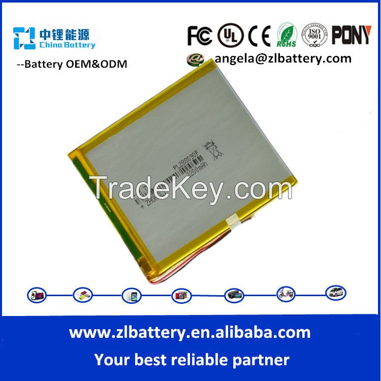 Factory price !!2015 best selling 3.7V 1200mAh 365590 model bluetooth polymer battery