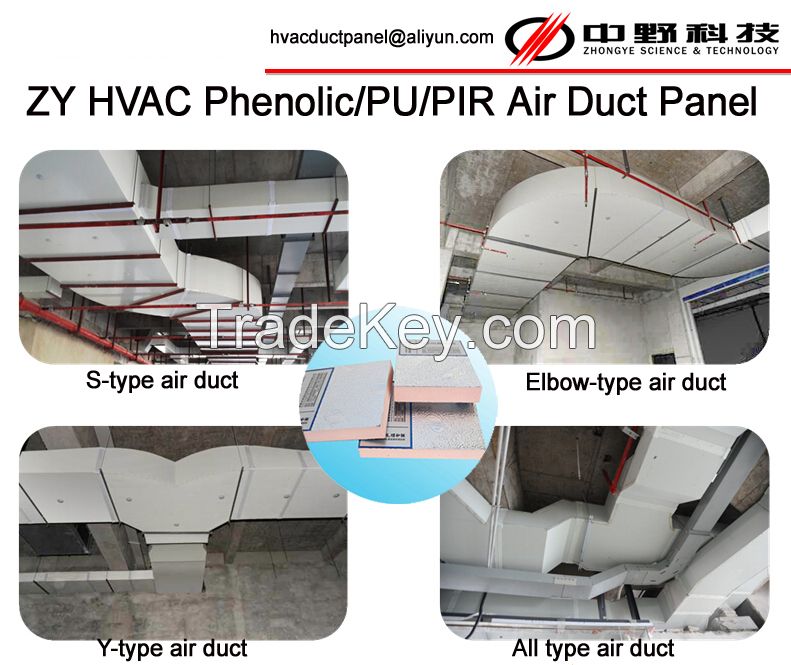 Phenolic/PU foam HVAC air conditioning duct panel