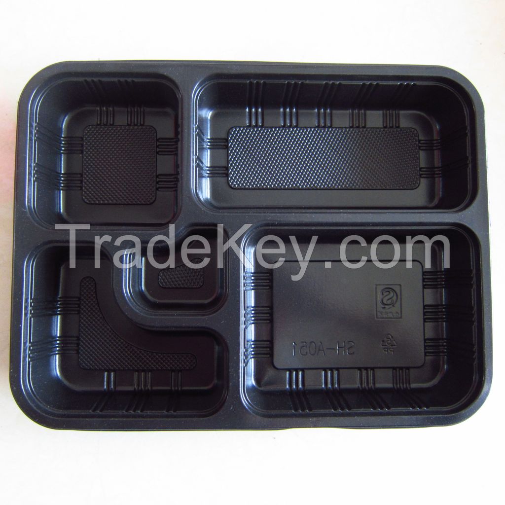 Plastic PP food container with compartments