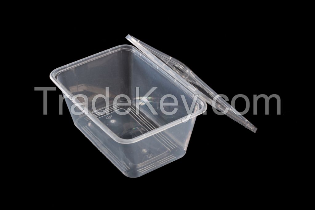 1000ml Rectangular Disposable Plastic Food Containers