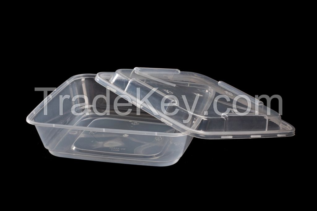 650ml Square Disposable Plastic Food Containers