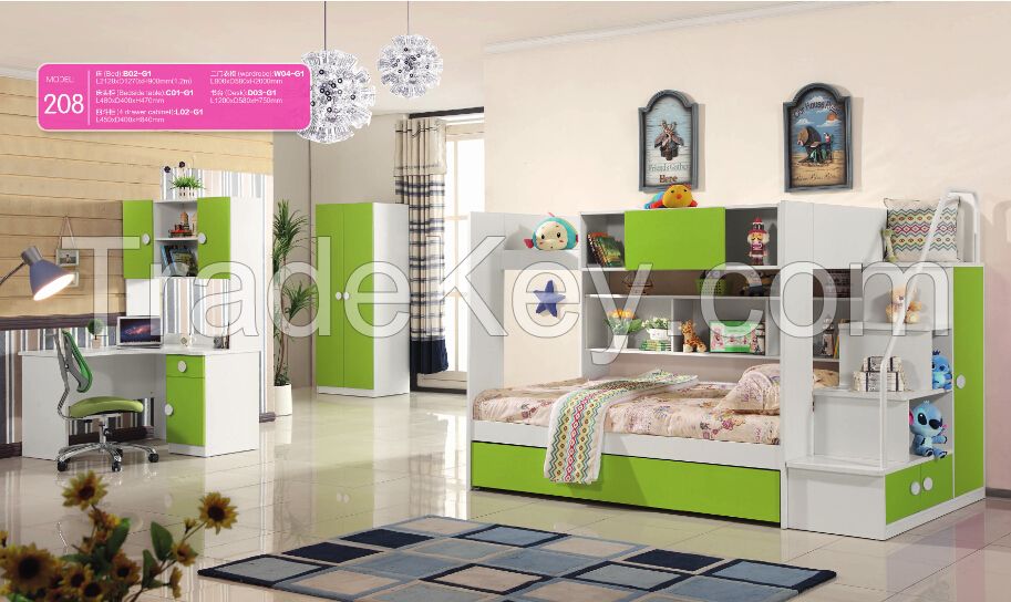 2015 new style children bedroom furniture set, kids furniture 208