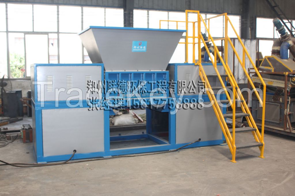 Professional double shaft plastic film shredder/ woven bag shredder