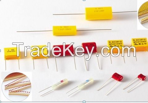 Axial type metallized polypropylene film capacitors