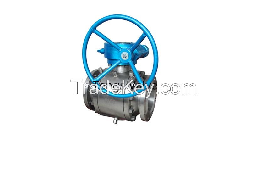 Carbon steel flanged trunnion ball valve