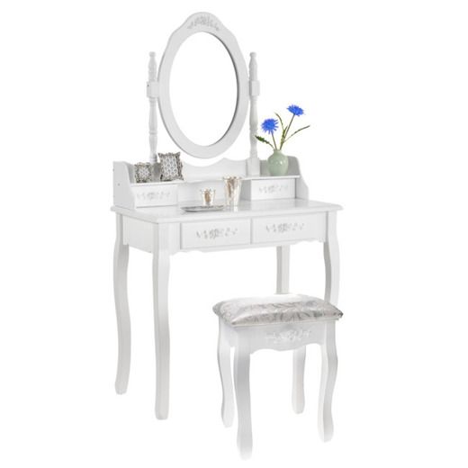 Wood Makeup Vanity Set with Mirror