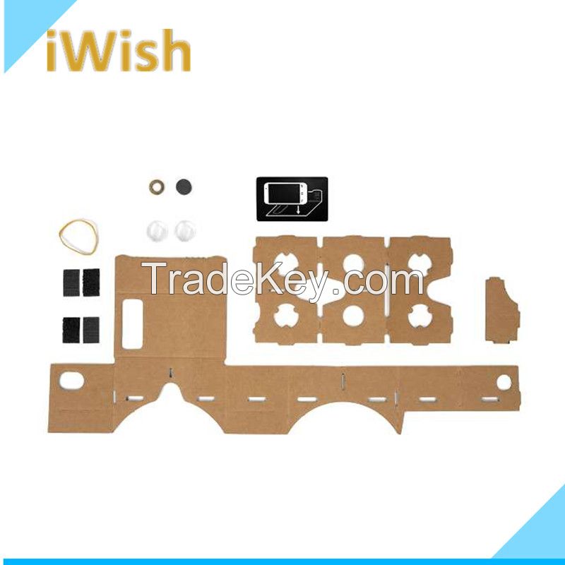 High Quality DIY Google Cardboard VR Mobile Phone 3D Glasses For 5.0" Screen Google VR 3D Glass