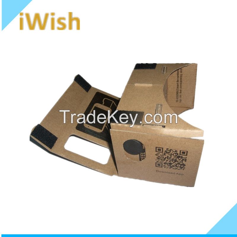 High Quality DIY Google Cardboard VR Mobile Phone 3D Glasses For 5.0" Screen Google VR 3D Glass