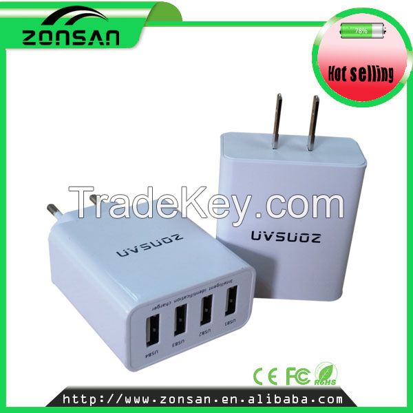 Factory supply directly 2015 new model universal charger 4 USB ports mobile adapter