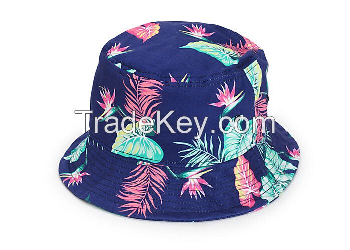 floral wholesale high quality boonie cap fashion cotton blank summer bucket finishing hat