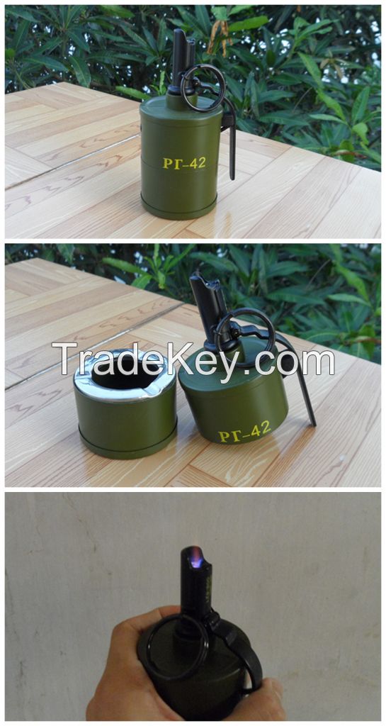 2 in 1 DUMMY RG42 grenade RG-42 Grenade shape Ashtray Windproof lighter GREEN