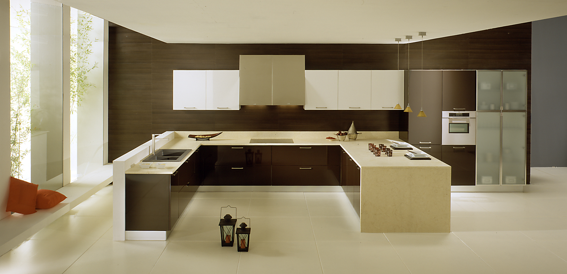 Polymer high-gloss modern kitchen