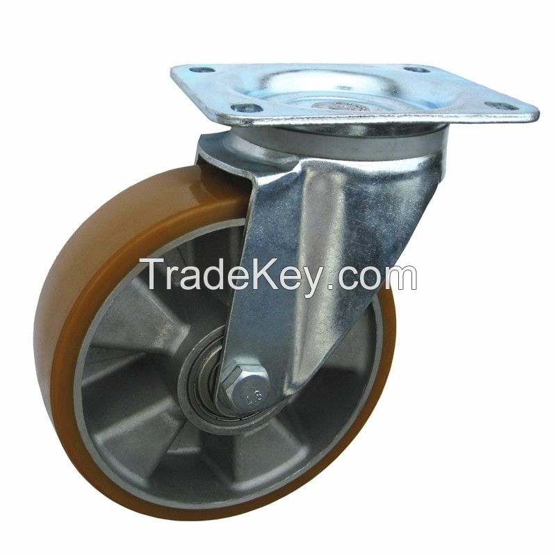 Medium Duty PU Adjustable Caster wheels for Forklift Parts