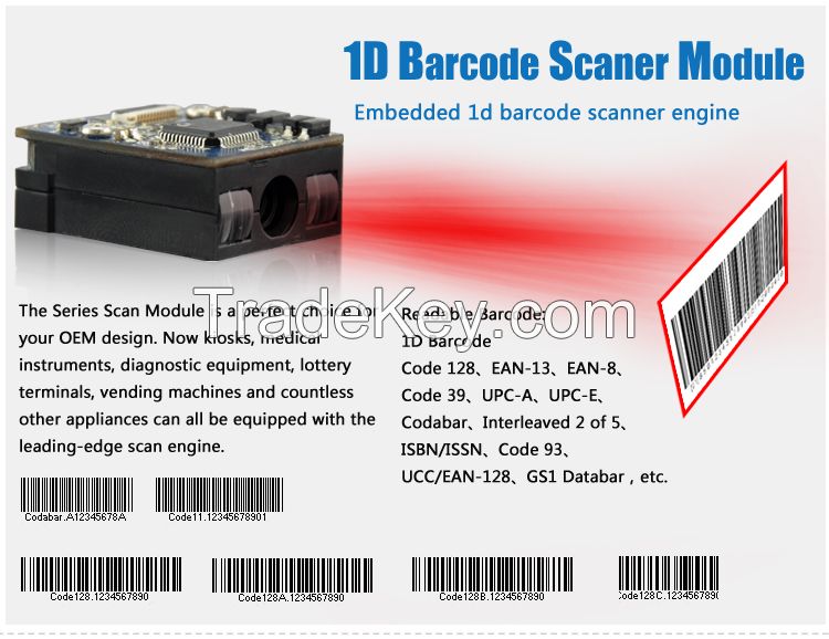 1D android barcode scanner module,Model No.lV1400