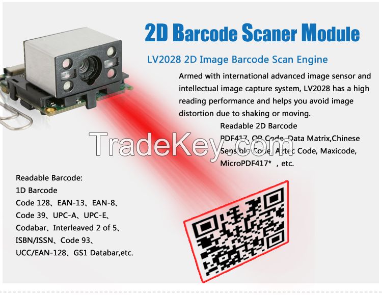 LV2028 1D/2D Industrial small size Barcode Scanner Module for ATM and Kiosk