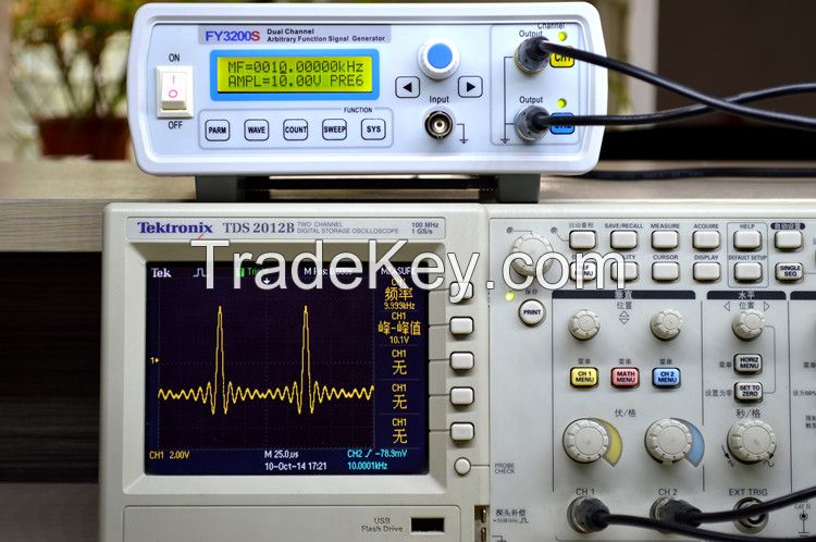 FY3206 0.01-6MHz dual-channel usb arbitrary waveform generator dds signal generator with 60MHz frequency counter meter