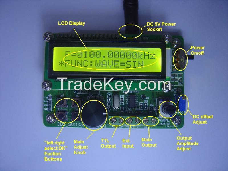 Fy1005s 0.01-5MHz signal generator moudle sine wave square wave triangle wave with 60MHz counter meter