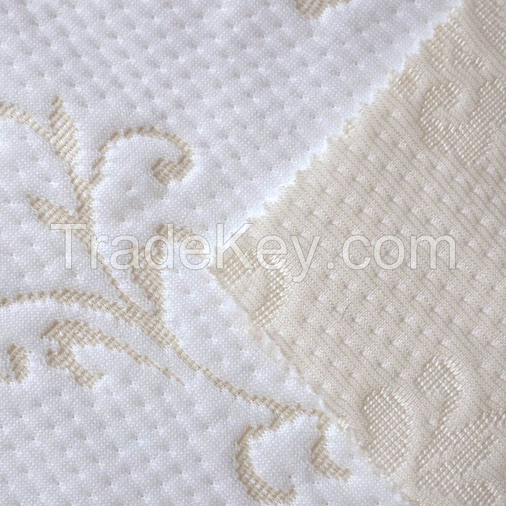 Wholesale/Mix Order Fabric, 15h007, White 100% Polyester Jacquard Scuba Knitting Fabrics for Memory Foam Mattress