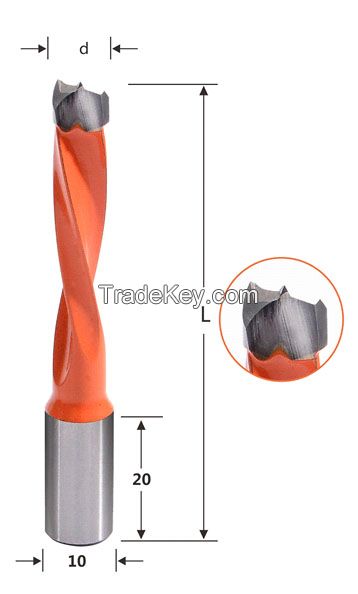 Wood drill bit 10mm Diameter Alloy Drill Bit KJ2-B drill bit (Total le