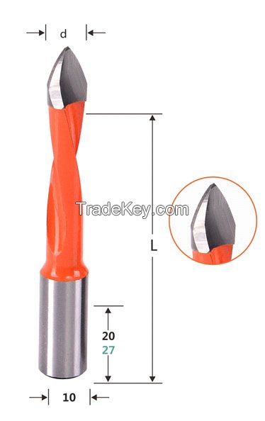 Wood drill bit 10mm Diameter V hardwood Alloy Drill Bit KJ2-V1 drill b