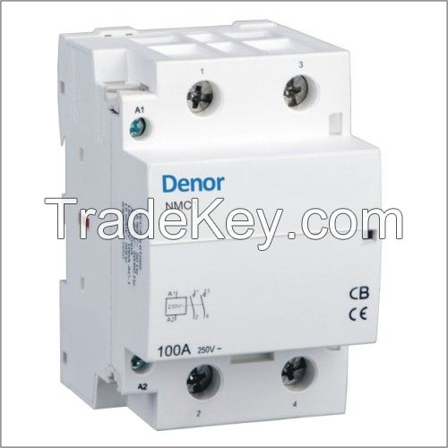 Modular Contactors with 2NO+2NC from 10A to 100A, 1P to 4P