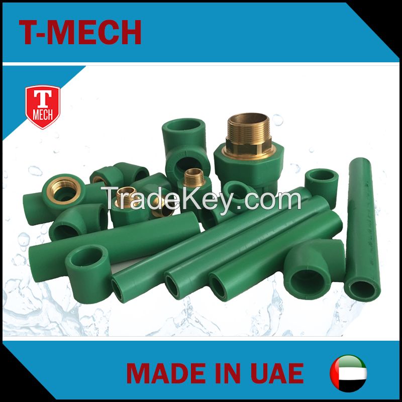 Uae factory price list ppr pipe and fitting small size green ppr pipes