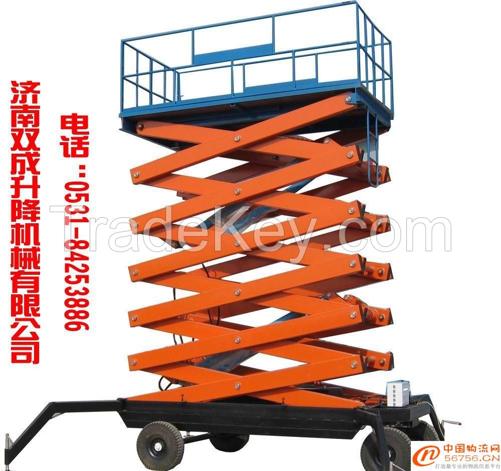 Vertical Four-wheel Manual mobile hydraulic scissor lift