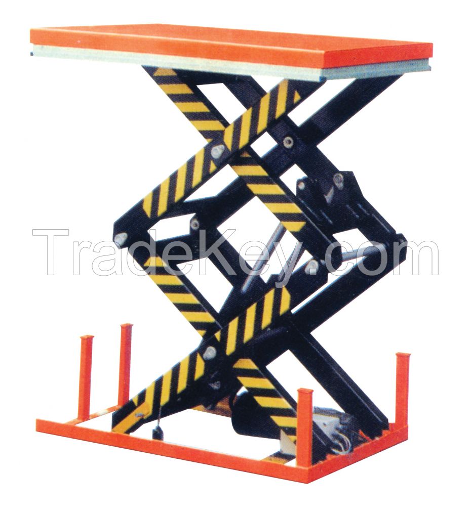 Safe and durable Stationary scissor lift for warehouse