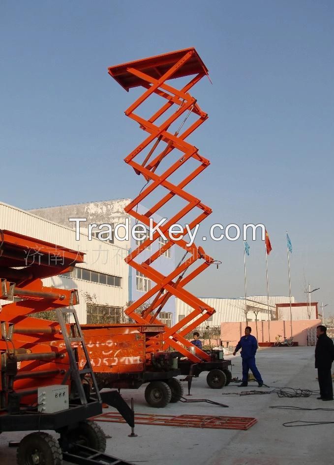 Vertical Folding work platform Trailing mobile hydraulic scissor lift