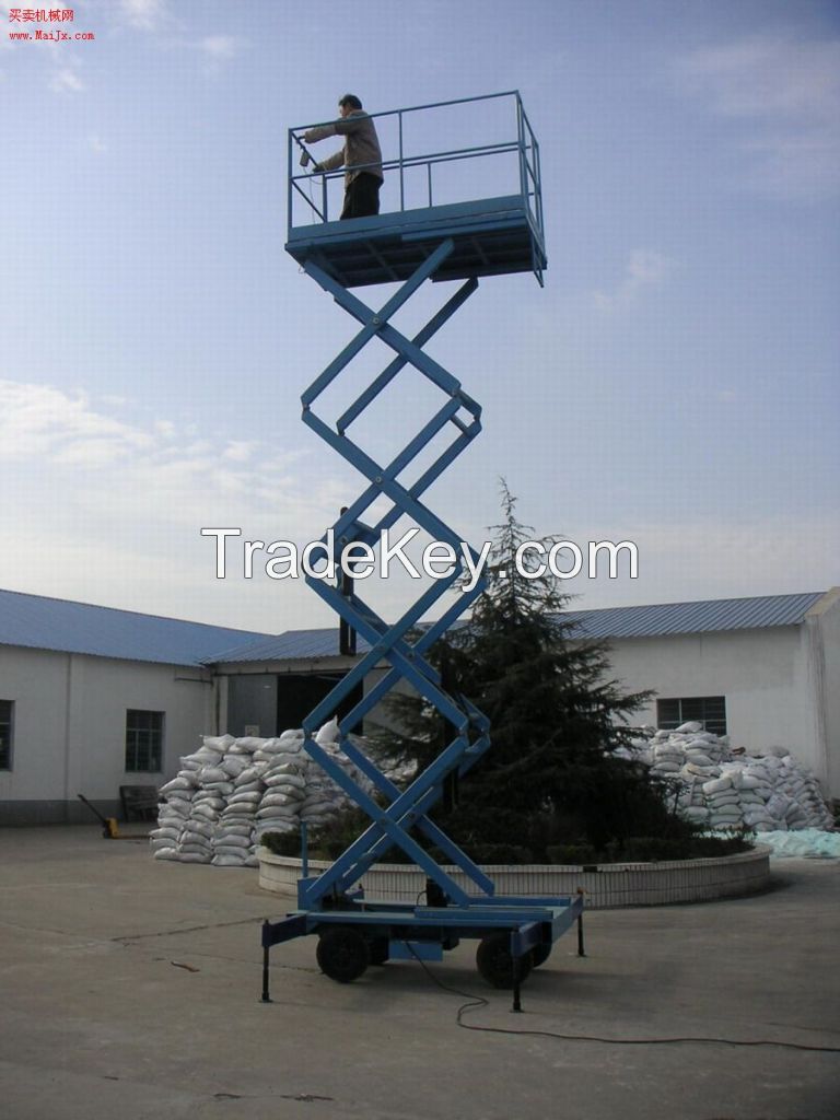 Electric Vertical Four-wheel Manual mobile hydraulic scissor lift