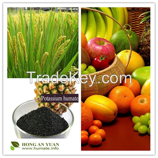 100% Fast Soluble In Water Leonardite Grade Potassium Humate Flake Humic Acid Fertilizer 