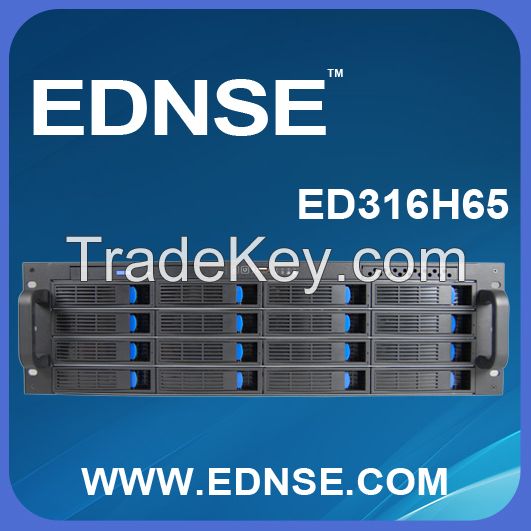 ED316H65 Compact Design 16 Bay Hot Swap 3U Rackmount Chassis